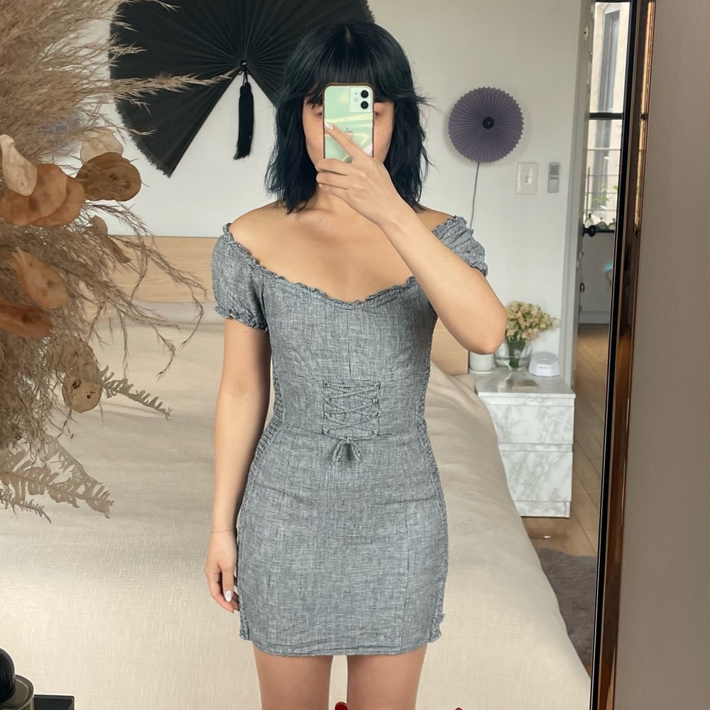 Reformation Miami Dress - Tiny houndstooth